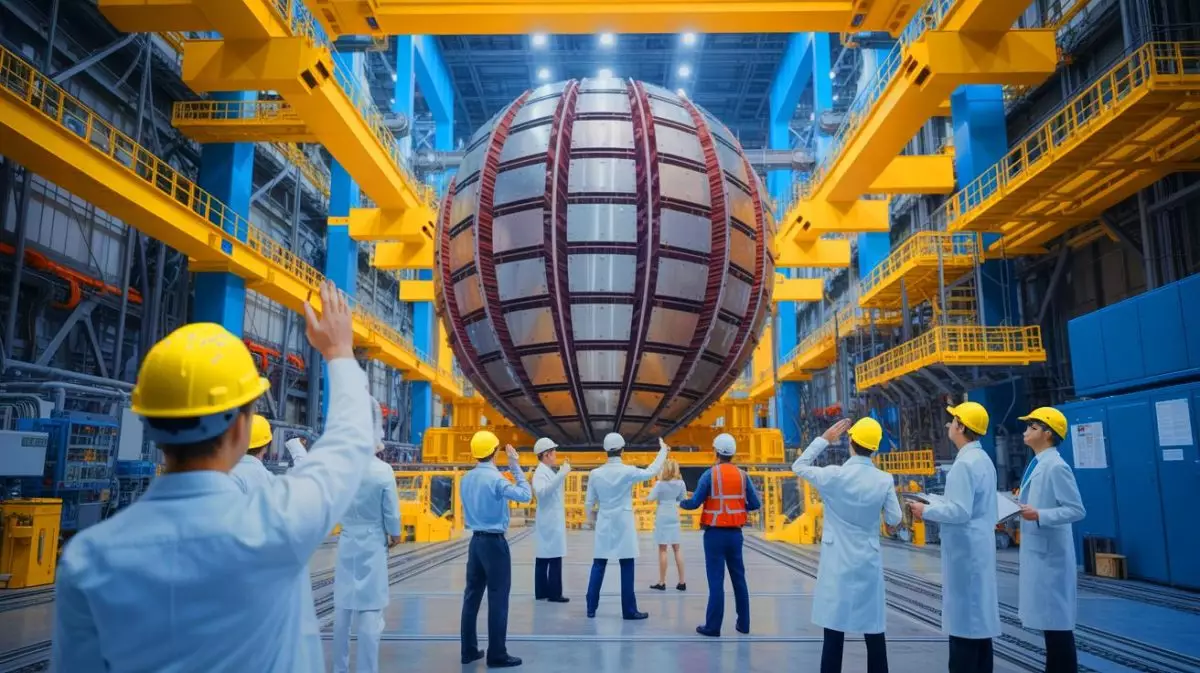 Illustration de la livraison par la Chine d'un composant clé pour le projet ITER. Image réalisée par IA.