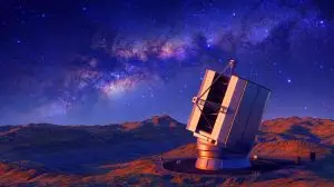 Illustration de la capture des échos lumineux du Big Bang depuis la Terre. Image réalisée par IA.