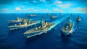 Illustration de la revitalisation de la flotte navale américaine face à la montée en puissance de la marine chinoise. Image réalisée par IA.