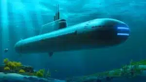 Illustration de l'Ocean Explorer, un sous-marin autonome géant développé par la marine américaine. Image réalisée par IA.