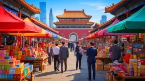 Illustration de l'utilisation des lettres de crédit domestiques par les exportateurs chinois face aux tensions commerciales. Image réalisée par IA.