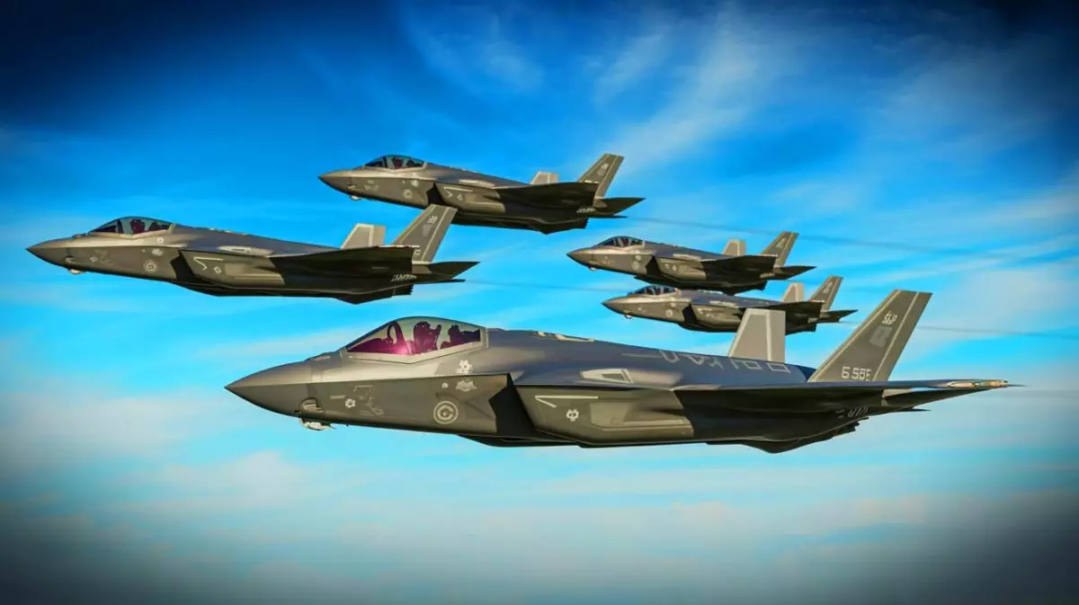 Illustration de l'acquisition potentielle des F-35A par le Royaume-Uni pour rétablir sa capacité de frappe nucléaire aérienne. Image réalisée par IA.