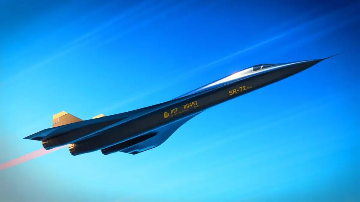 Illustration de l'avion hypersonique SR-72 "Son of Blackbird". Image réalisée par IA.
