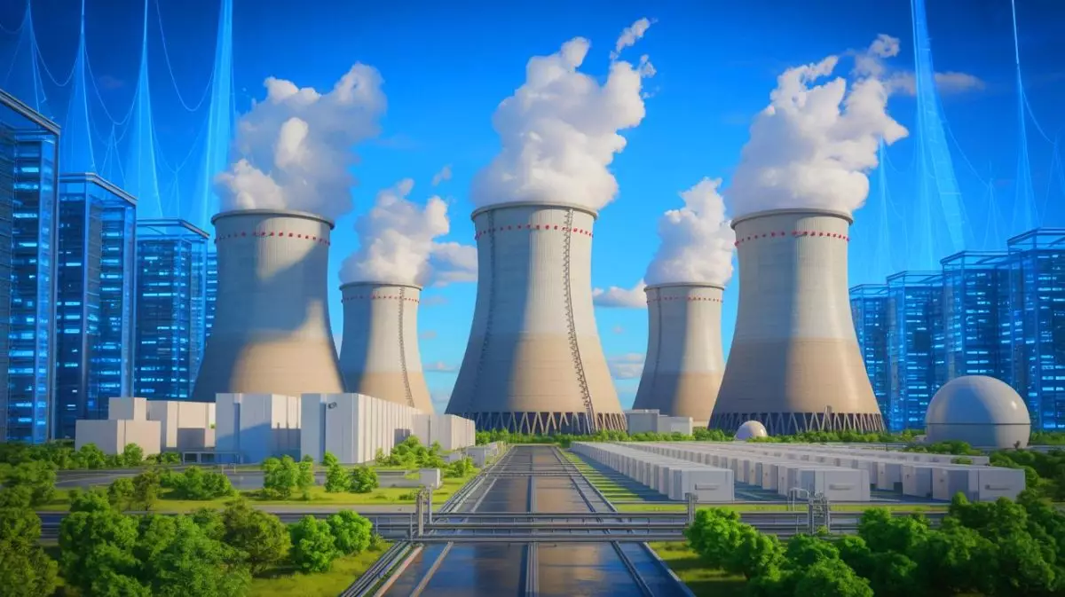 Illustration of Meta securing a 20-year nuclear energy deal for AI data centers. Image generated by AI.