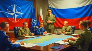 Illustration of heightened geopolitical tensions due to Putin’s updated nuclear doctrine and NATO's strategic response. Image generated by AI.