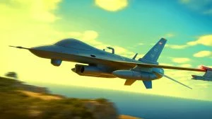 Illustration de la conversion des F-16 en drones QF-16 pour l'US Air Force. Image réalisée par IA.