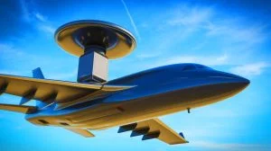 Illustration of the PhantomStrike radar mounted on an aircraft during its flight test. Image generated by AI.