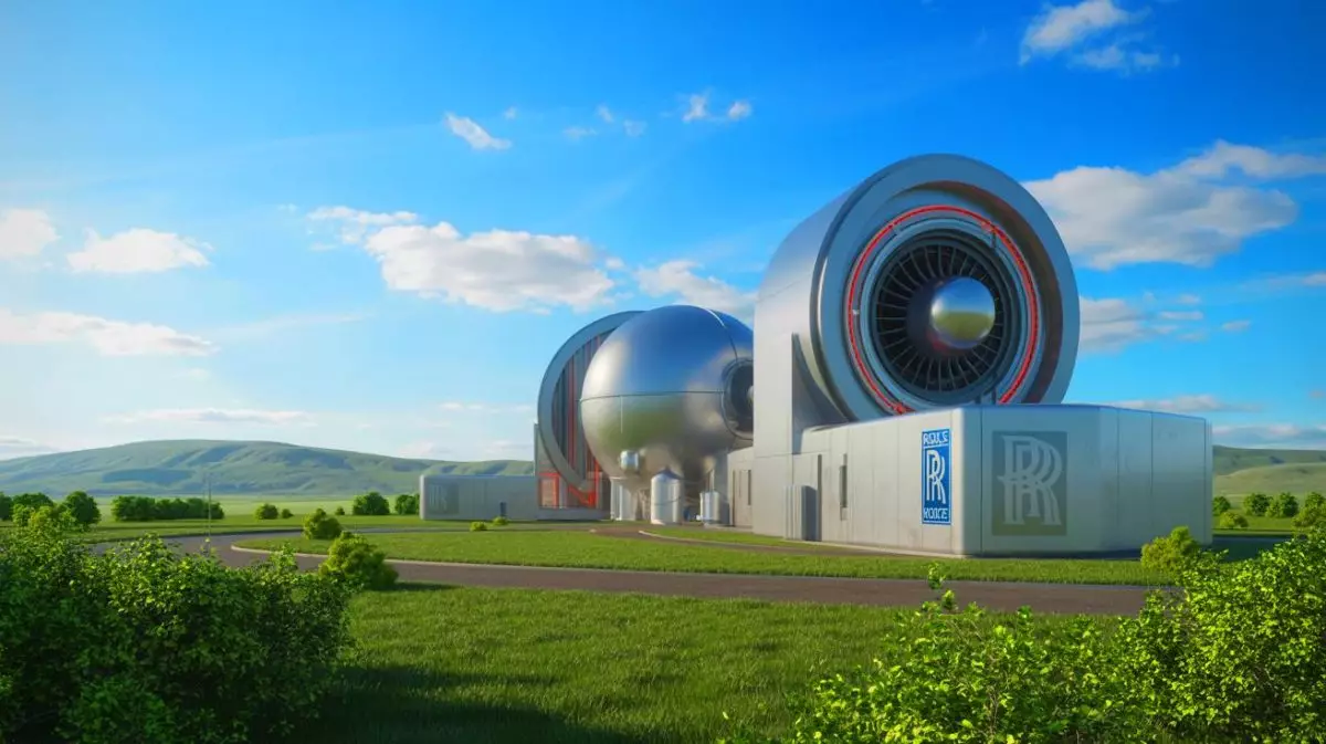 Illustration de réacteurs nucléaires modulaires de Rolls-Royce destinés à renforcer la sécurité énergétique britannique. Image réalisée par IA.