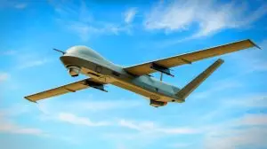 Illustration of the GHOST drone's hybrid-electric propulsion system designed for extended stealth missions. Image generated by AI.
