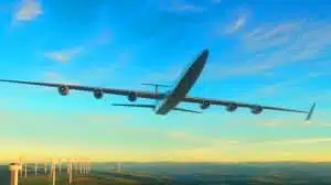 Illustration of an aircraft designed to transport oversized wind turbine blades. Image generated by AI.