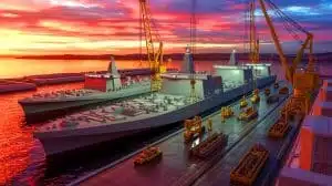 Illustration of the proposed expansion and modernization of the U.S. Navy fleet. Image generated by AI.