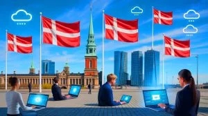 Illustration de la transition numérique du Danemark vers des logiciels libres. Image réalisée par IA.