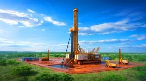 Illustration de la découverte d'un gisement pétrolier monumental dans une région inexplorée. Image réalisée par IA.