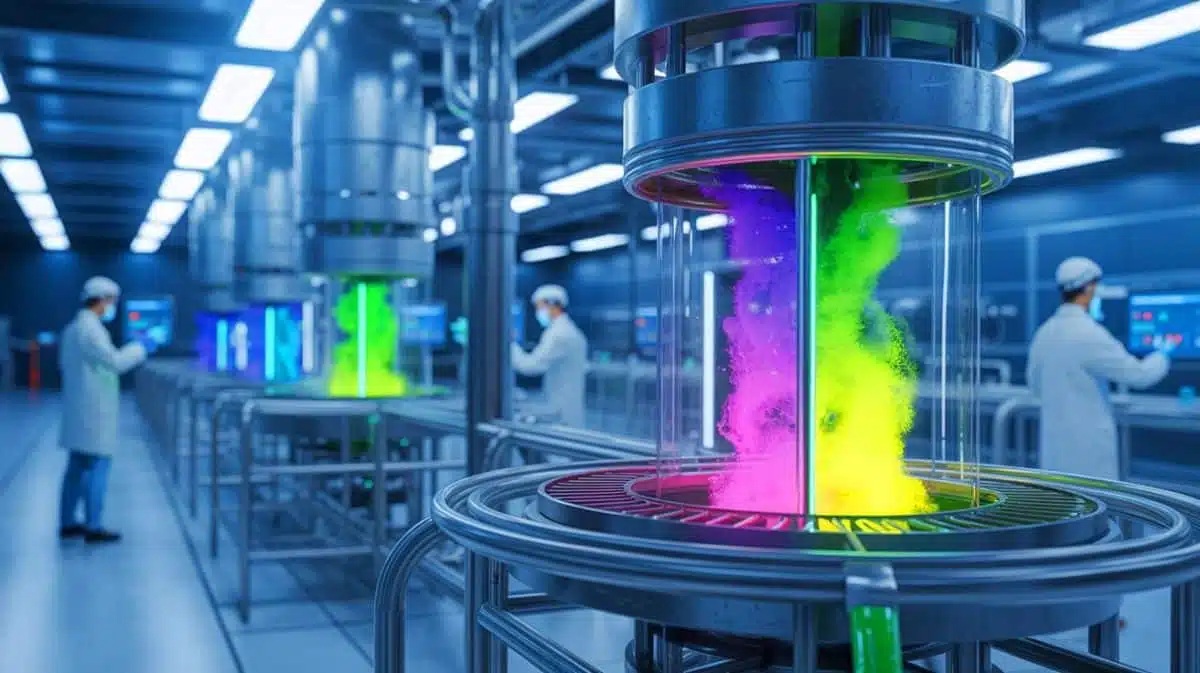 Illustration de la technologie de capture de carbone utilisant de la vapeur acide. Image réalisée par IA.