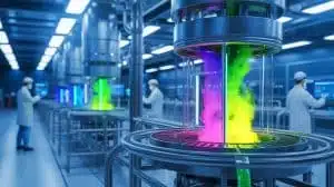 Illustration de la technologie de capture de carbone utilisant de la vapeur acide. Image réalisée par IA.
