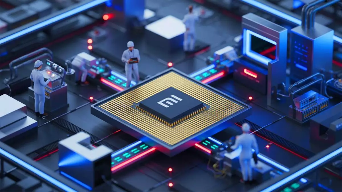 Illustration de la puce Xring 01 de Xiaomi, symbole de l'innovation technologique et des tensions géopolitiques. Image réalisée par IA.