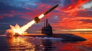 Illustration of the Sea-Launched Cruise Missile program enhancement. Image generated by AI.