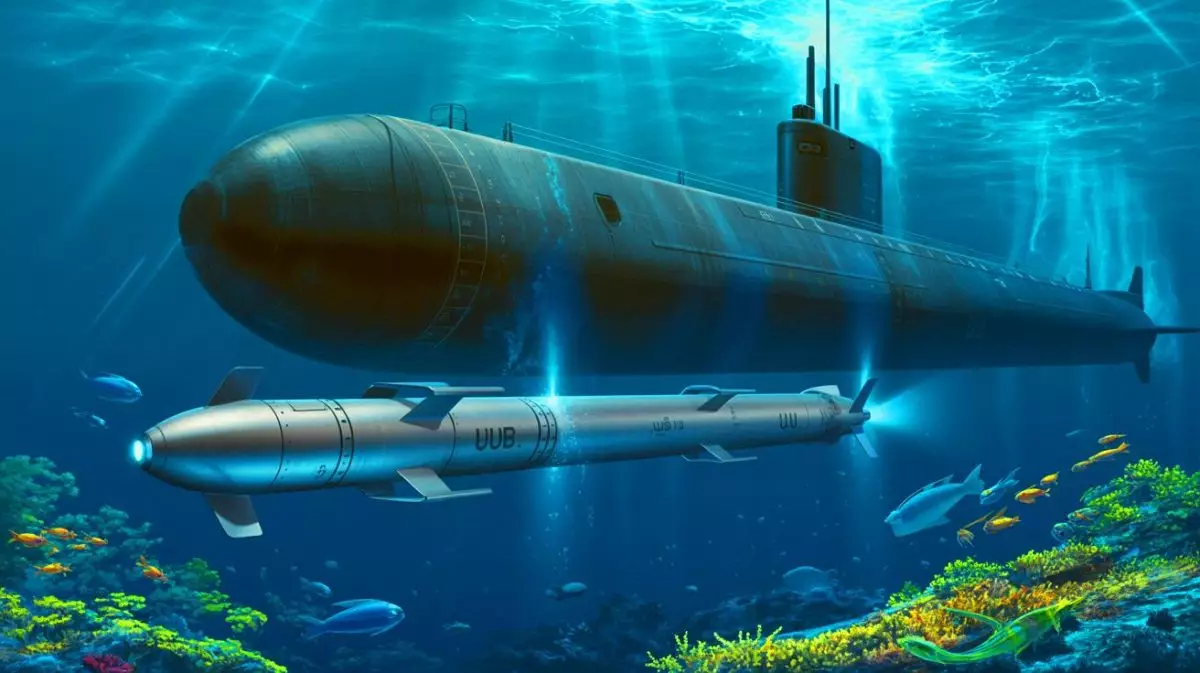 Illustration of a U.S. Navy submarine deploying an Unmanned Underwater Vehicle (UUV). Image generated by AI.