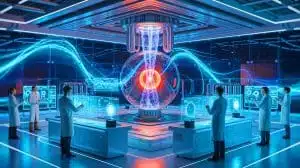 Illustration of the innovative use of video game algorithms in nuclear fusion reactors. Image generated by AI.
