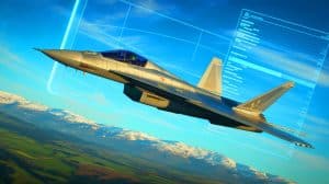 Illustration von einem europäischen sechsten Generation-Kampfjet im Rahmen des FCAS-Projekts. Bild durch KI generiert.