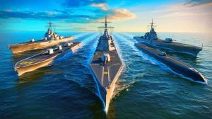 Illustration von der strategischen Expansion der US-amerikanischen Marine angesichts der wachsenden Bedrohung durch China. Bild durch KI generiert.