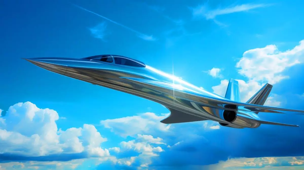 Illustration von Chinas Überschallflugzeug C949 in der Luftfahrttechnologie. Bild durch KI generiert.