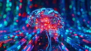 Illustration von der Fähigkeit Künstlicher Intelligenz, menschliche Denkprozesse zu imitieren. Bild durch KI generiert.