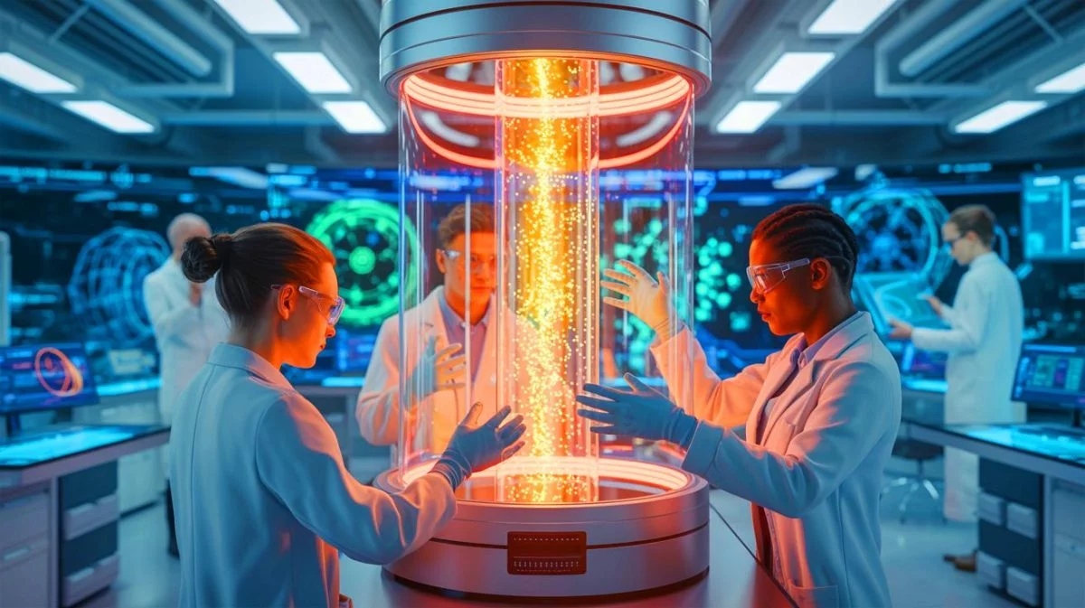 Illustration von der Speicherung von Lichtinformationen über mehr als eine Stunde. Bild durch KI generiert.