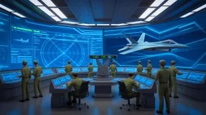 Illustration von Chinas 6G-Technologie zur elektronischen Kriegsführung. Bild durch KI generiert.