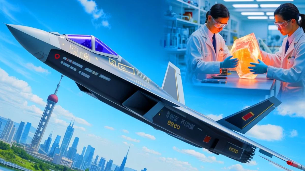 Illustration von Chinas technologischen Durchbrüchen in Künstlicher Intelligenz und Luftfahrttechnologie. Bild durch KI generiert.