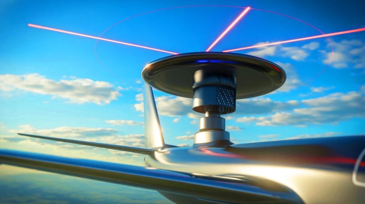Illustration von Raytheons PhantomStrike-Radar bei einem Flugtest. Bild durch KI generiert.
