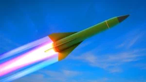 Illustration von einem hypersonischen ARRW-Missile in Aktion. Bild durch KI generiert.