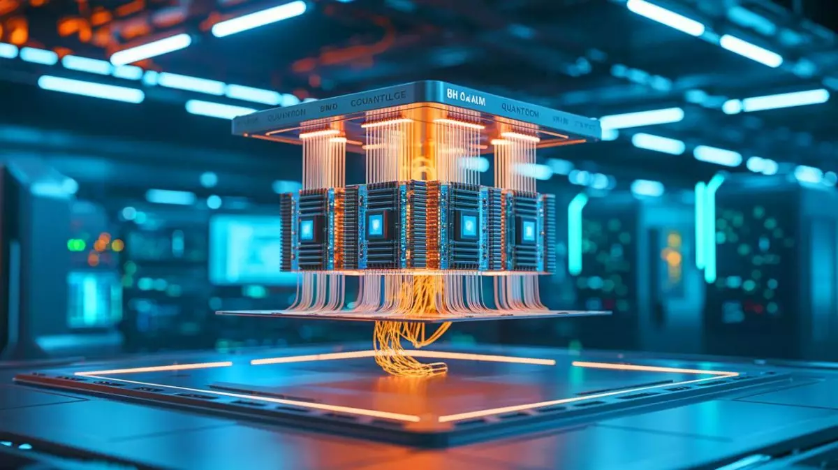 Illustration von IBMs Quantum Starling, dem ersten groß angelegten, fehlertoleranten Quantencomputer. Bild durch KI generiert.