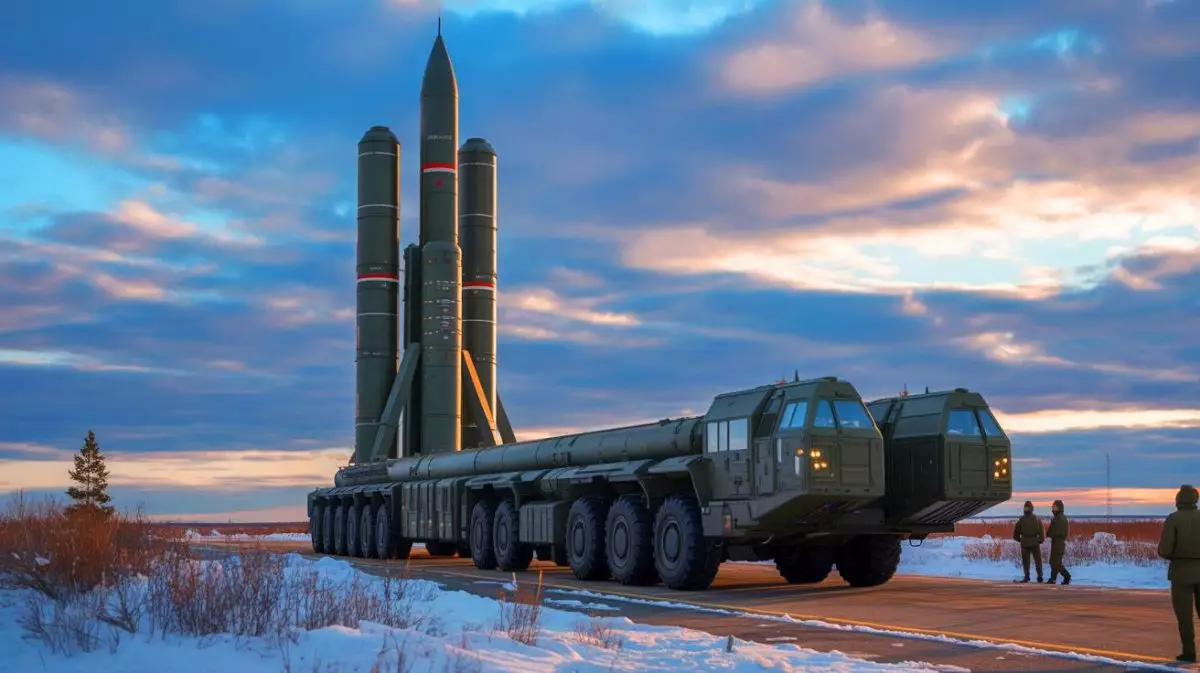 Illustration von einem geplanten Test der russischen Interkontinentalrakete RS-24 Yars. Bild durch KI generiert.