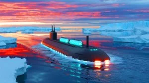 Illustration von atomgetriebenen U-Booten für den Flüssigerdgastransport entlang der Nordseeroute. Bild durch KI generiert.