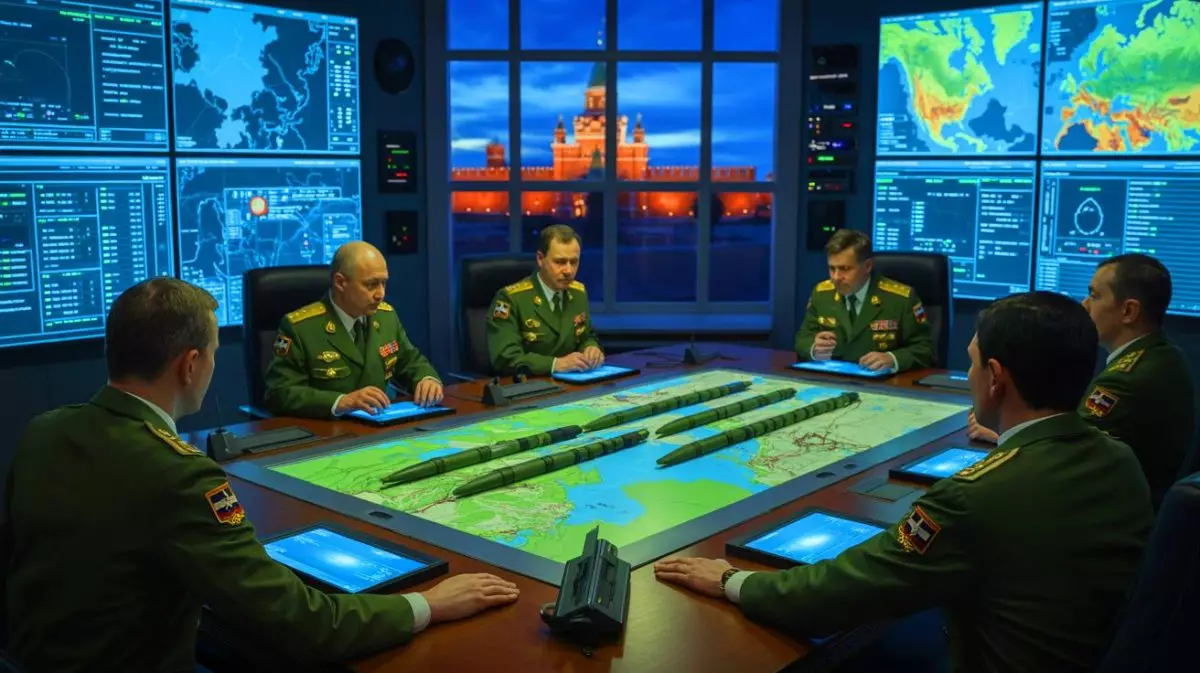 Illustration von russischen taktischen Nuklearwaffen und ihrer geopolitischen Bedeutung. Bild durch KI generiert.