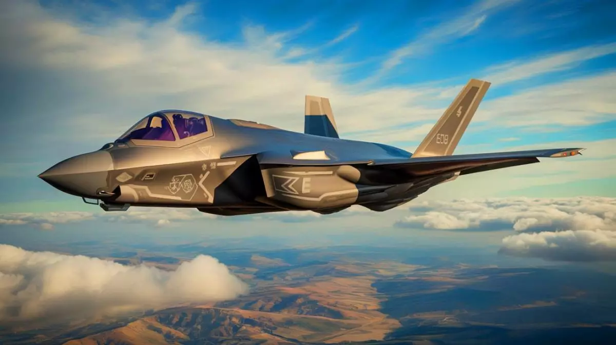 Illustration von F-35A-Jets der britischen Luftwaffe mit nuklearer Bewaffnung. Bild durch KI generiert.