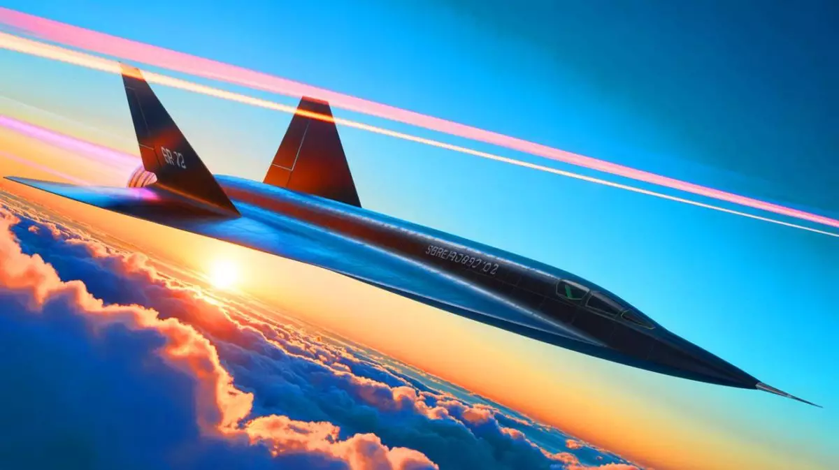 Illustration von einem hypothetischen SR-72 Flugzeug mit hypersonischen Fähigkeiten. Bild durch KI generiert.