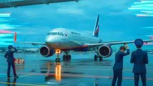 Illustration von einer Cyberattacke auf die Fluggesellschaft Aeroflot.
