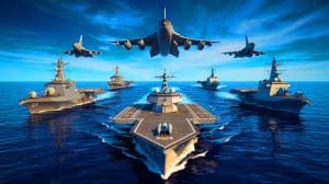Illustration de la menace militaire croissante de la Chine sur Taiwan et l'Indo-Pacifique. Image réalisée par IA.