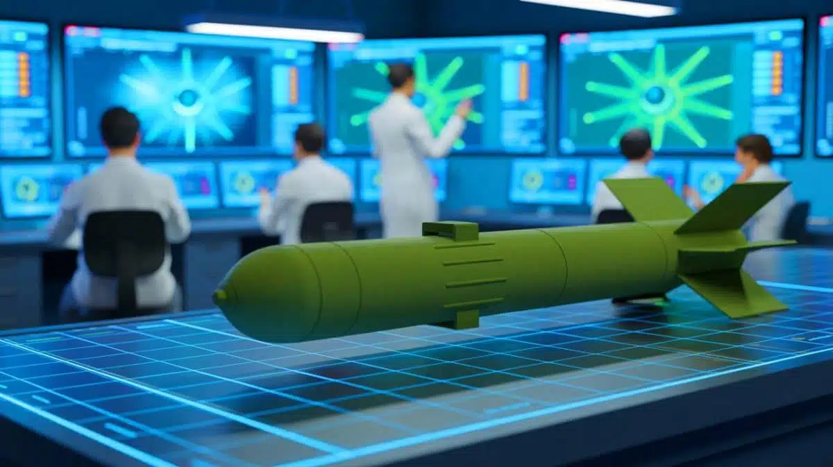 Illustration of the vulnerability of the US Air Force's GBU-57 bunker buster bombs, highlighting strategic defense implications, generated by artificial intelligence.