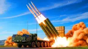 Illustration of the National Advanced Surface-to-Air Missile System (NASAMS) in action, generated by artificial intelligence.