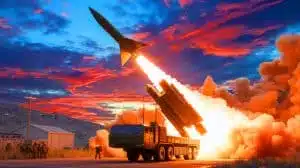 Illustration of the deployment of Dark Eagle hypersonic missile batteries, highlighting their strategic significance and geopolitical impact, generated by artificial intelligence.