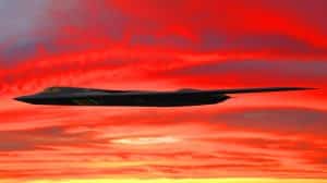 Illustration of the Northrop Grumman B-21 Raider, a next-generation stealth bomber designed to enhance long-range bombing capabilities, created by artificial intelligence.