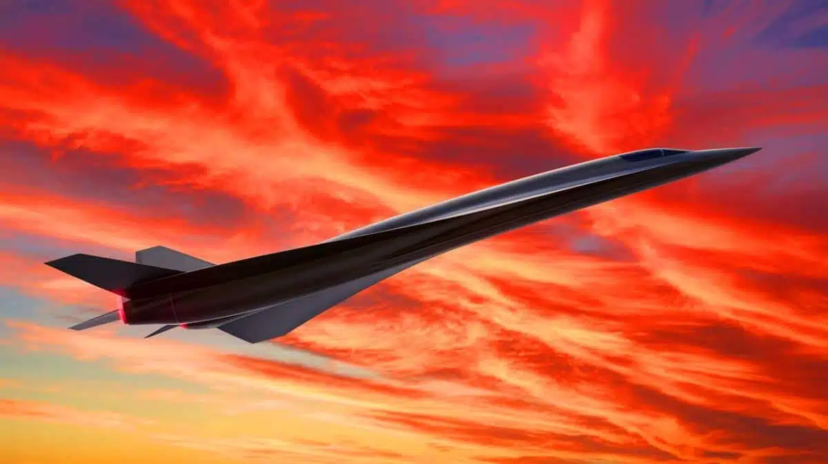 Illustration of the SR-72 hypersonic jet concept, generated by artificial intelligence.
