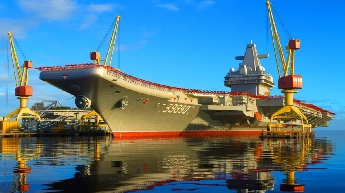Illustration de l'Amiral Kouznetsov, unique porte-avions russe, réalisée par intelligence artificielle.