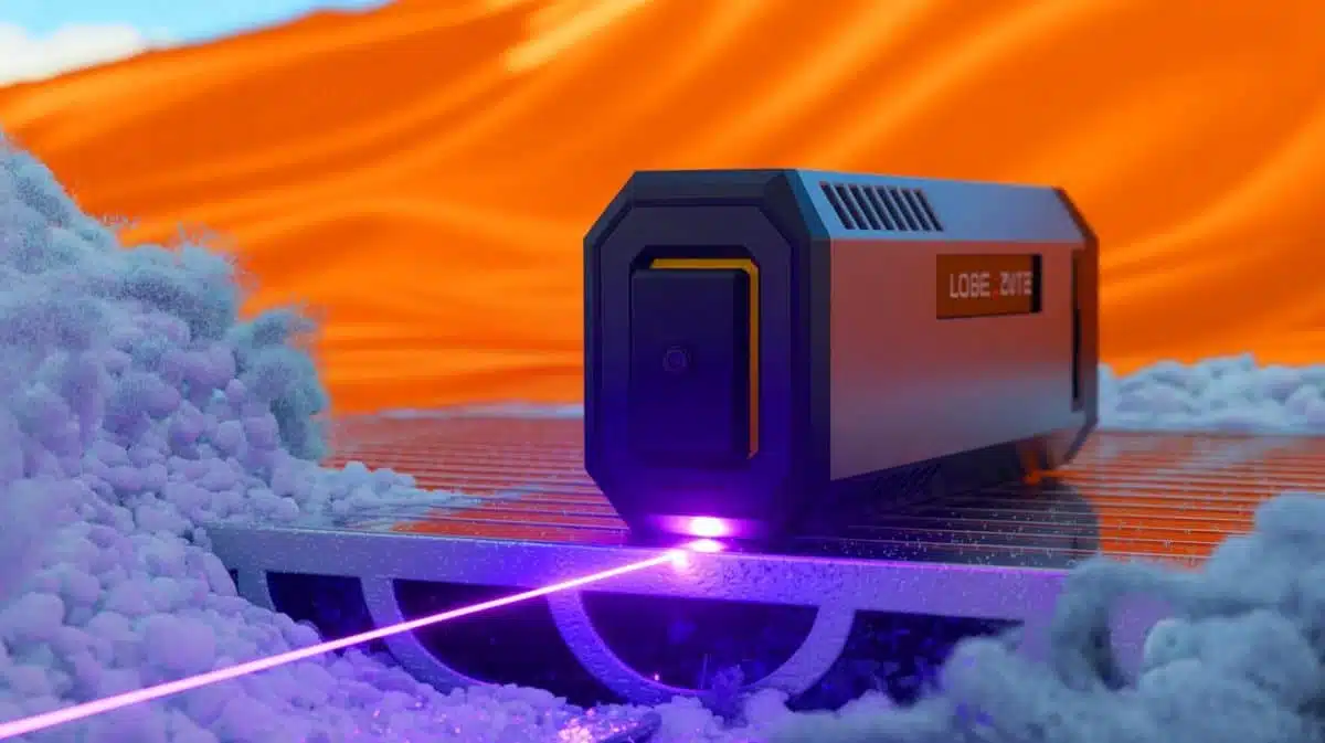 Illustration de l'innovation chinoise en matière de laser autonome capable de fonctionner dans des conditions extrêmes, générée par intelligence artificielle.