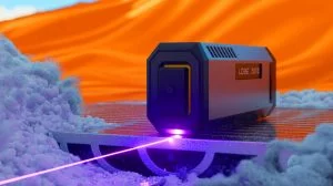 Illustration de l'innovation chinoise en matière de laser autonome capable de fonctionner dans des conditions extrêmes, générée par intelligence artificielle.