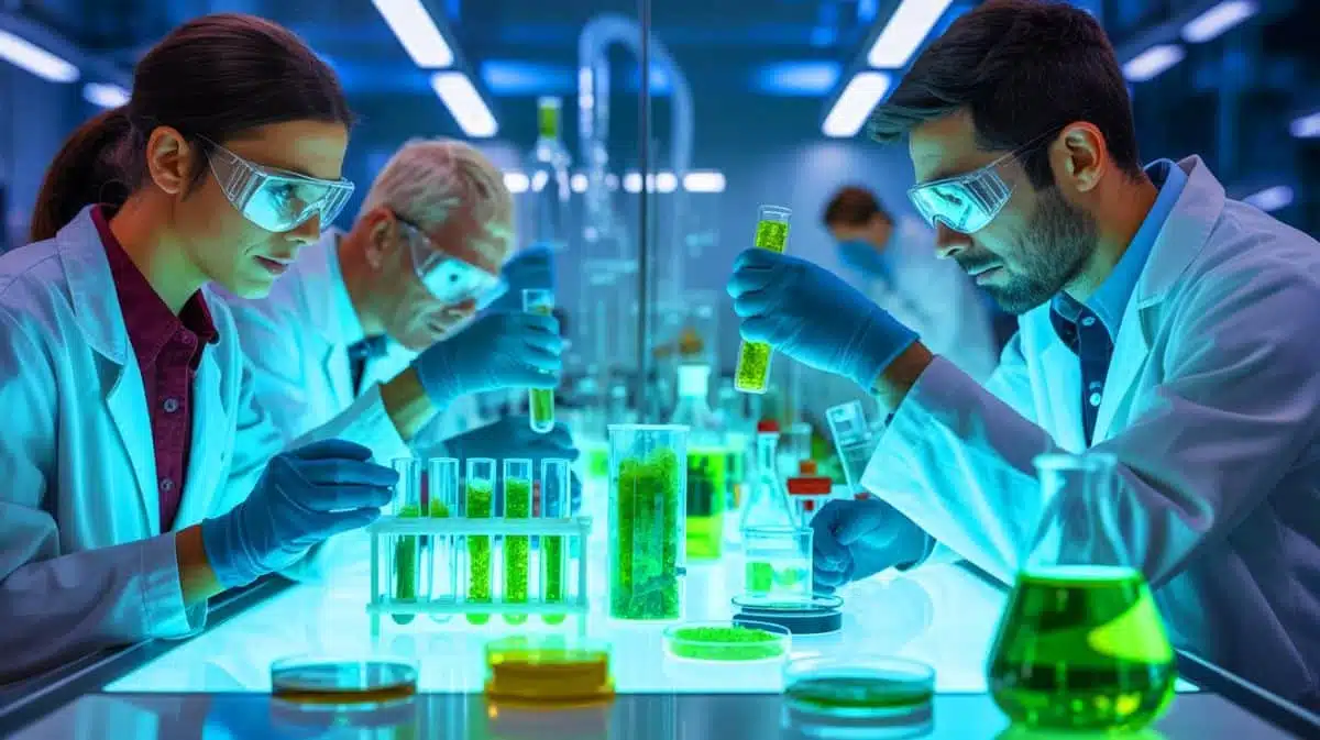 Illustration de la création de bioplastiques compostables par des chercheurs de l'université Murdoch, générée par intelligence artificielle.