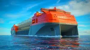 Illustration de BOKA Vanguard, le cargo semi-submersible capable de transporter 110 000 tonnes, générée par intelligence artificielle.